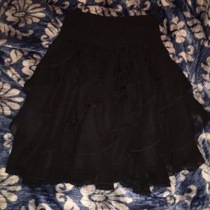 Black layered skirt // Knee-Length